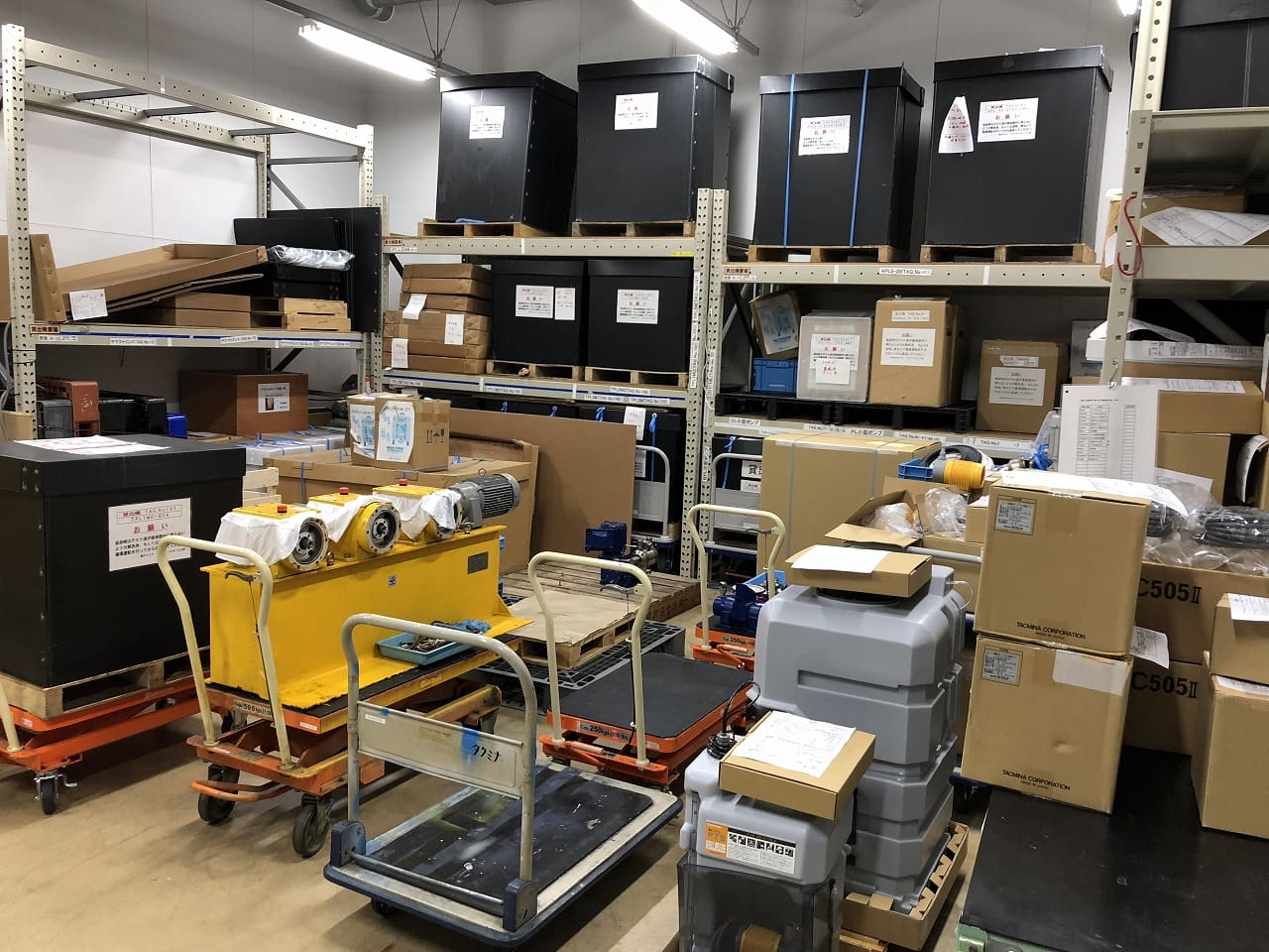 Tacmina Stockroom Full Of A Large Number Of Demo Pumps To Ship For Pumping Trials